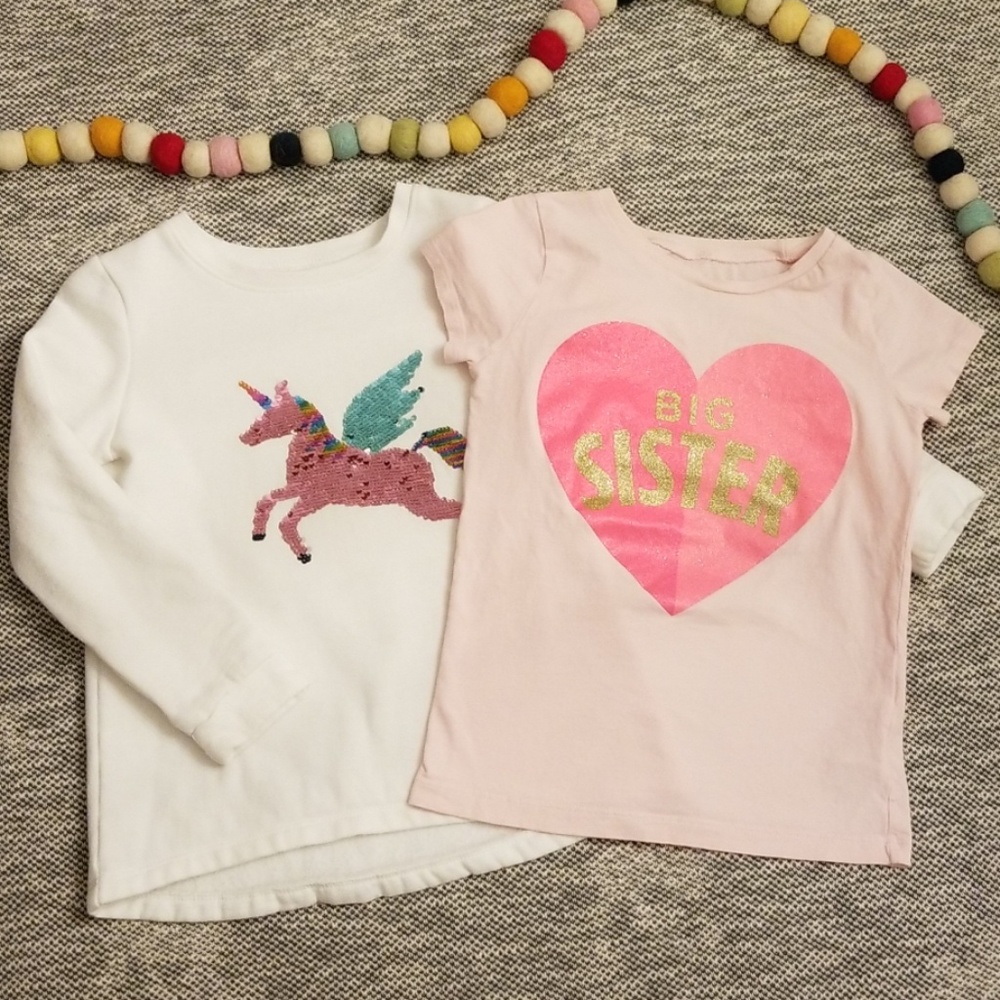 🦄 Sweatshirt/tee shirt bundle. Flip sequins! 6/6X
